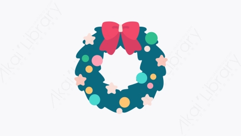 图片素材-036圣诞花环 christmas wreath扁平MG卡通圣诞节元素图标