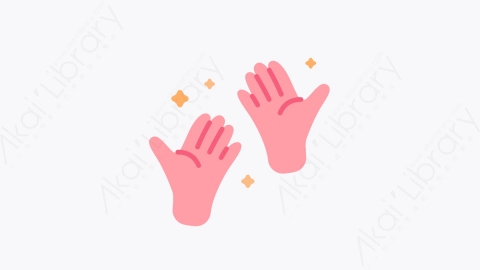 图片素材-018清洁洗后的手 two hands扁平MG卡通洗手元素图标