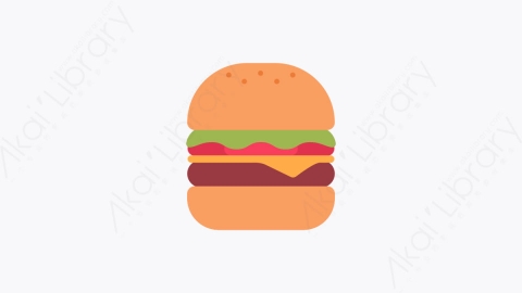 图片素材-012汉堡包 hamburger扁平MG卡通食物和交付元素图标