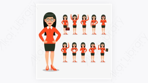 图片素材-女商人做不同的动作3