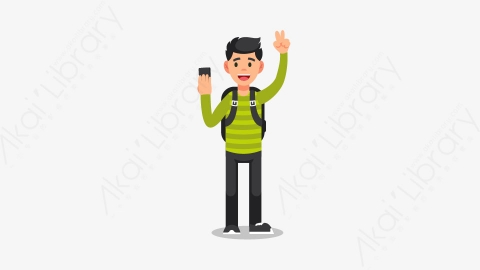 图片素材-学生做不同的动作32