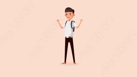 图片素材-学生做不同的动作3