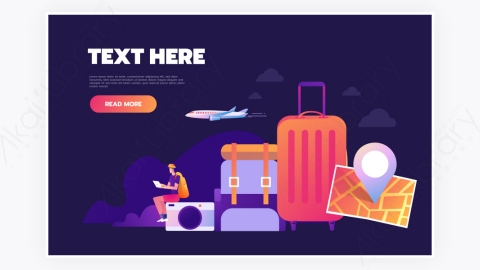 图片素材-环游世界登陆带有信息图表概念的网页