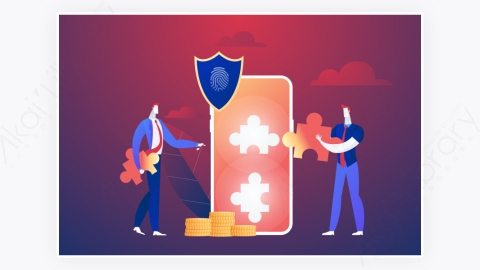 图片素材-用于监视网络流量防火墙网络安全系统
