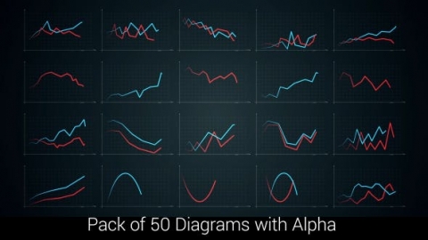 视频素材-50个数据折线图曲线图动画50-diagrams-pack