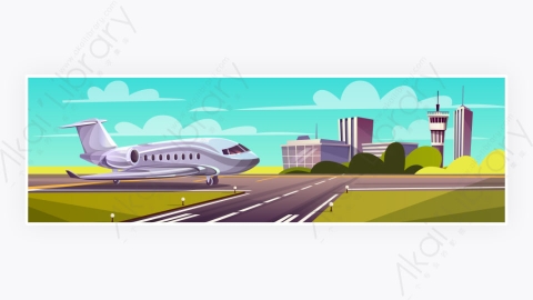 图片素材-卡通卡通航空机场物流飞机货物装载图-2