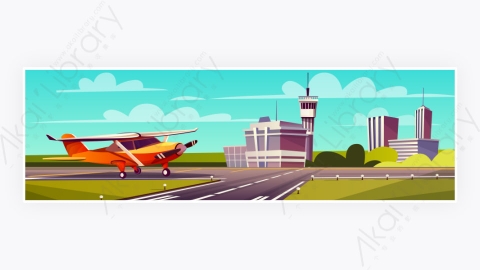 图片素材-卡通卡通航空机场物流飞机货物装载图-3