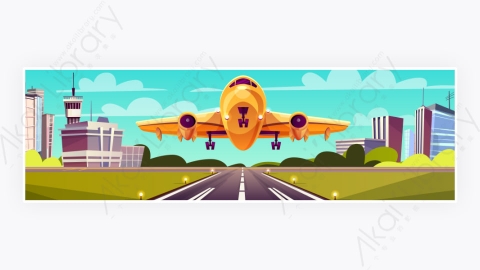 图片素材-卡通卡通航空机场物流飞机货物装载图-4