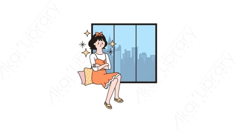 视频素材-可爱卡通男生女生动态表情包_02_12