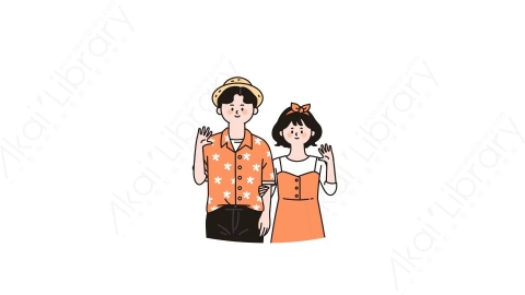 视频素材-可爱卡通男生女生动态表情包_02_13