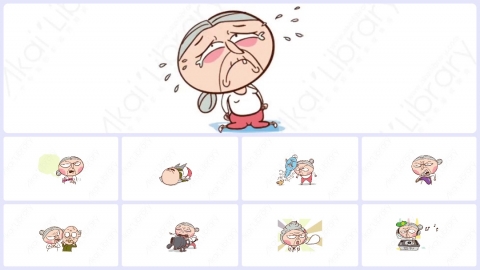 视频素材-可爱搞怪爷爷奶奶动态表情包_05