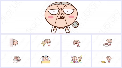 视频素材-可爱搞怪爷爷奶奶动态表情包_06