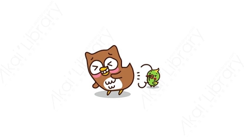 视频素材-可爱搞怪猫头鹰小鸟动态表情包_01_10