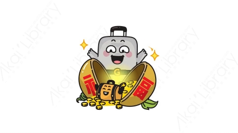 视频素材-可爱搞怪行李箱动态表情包_01_14