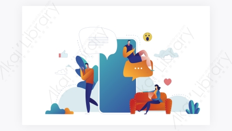图片素材-年轻人在社交网络中使用手机发送短信-2