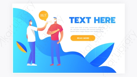 图片素材-测量温度然后进入公共区域健康矢量图