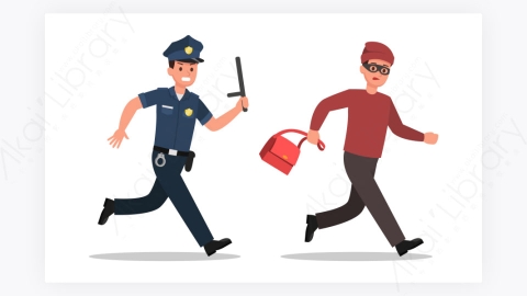 图片素材-扁平卡通人物角色警察表情动作-3