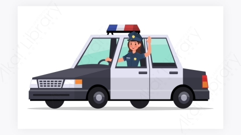 图片素材-扁平卡通人物角色警察表情动作-5