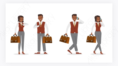 图片素材-扁平商务办公人物角色动作-15