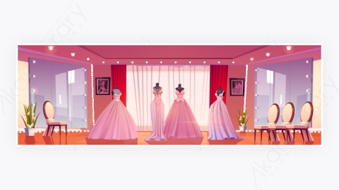 图片素材-豪华新娘礼服和配件的婚礼婚纱店-2
