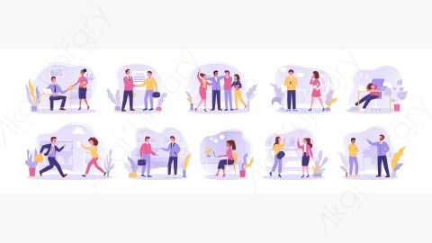 图片素材-MGMG扁平卡通商务团队合作概念图-2