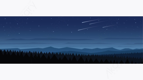 图片素材-MG卡通插画森林夜景