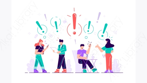 图片素材-MG卡通插画插图人物交流搜索想法解决问题使用web项目应用程序平面样式插图网页社交媒体文档卡