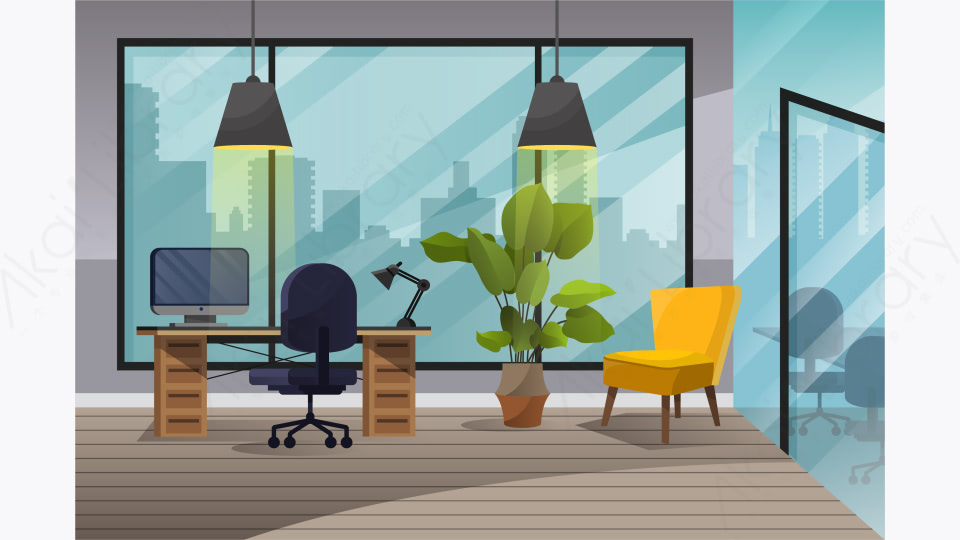 图片素材 Mg扁平卡通商务办公室室内会议背景场景 34 源库素材网