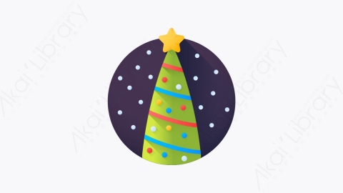 图片素材-001-圣诞树christmastree扁平卡通圣诞城市元素图标