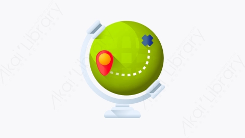 图片素材-001-地球仪globe扁平卡通旅行元素图标