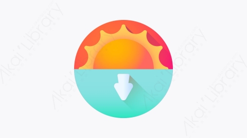 图片素材-001-日落sunset扁平卡通天气元素图标
