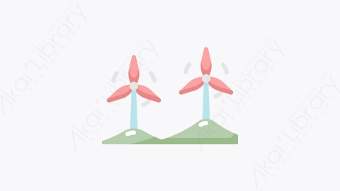 图片素材-001-风力涡轮机wind_turbine扁平卡通生态图标