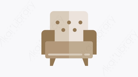 图片素材-002-扶手椅armchair扁平卡通家具和家用元素图标