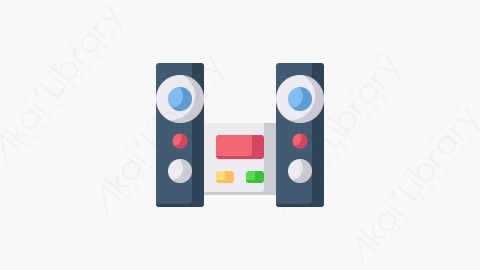 图片素材-002-音响系统audio_system扁平卡通家用电器图标