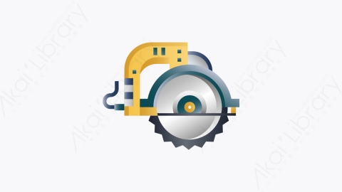 图片素材-002-圆锯circularsaw扁平卡通施工工具图标