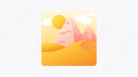图片素材-002-沙漠desert扁平卡通景观元素图标