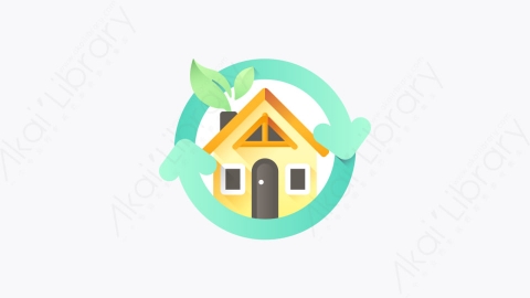 图片素材-002-生态屋eco_house扁平卡通生态元素图标