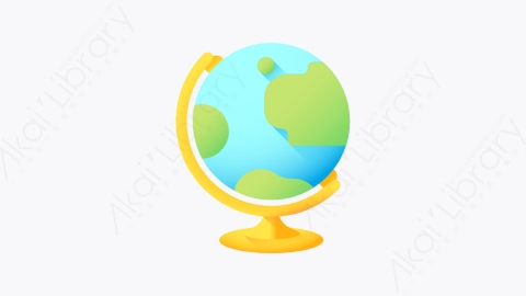图片素材-002-地球仪globe扁平卡通回到学校元素图标