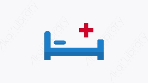 图片素材-002-病床hospitalbed扁平卡通卫生保健元素图标