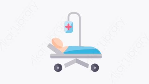 图片素材-002-病床hospital_bed扁平卡通冠状病毒图标