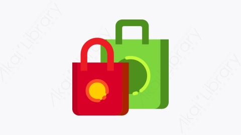 图片素材-002-购物袋shoppingbags扁平卡通在线购物元素图标