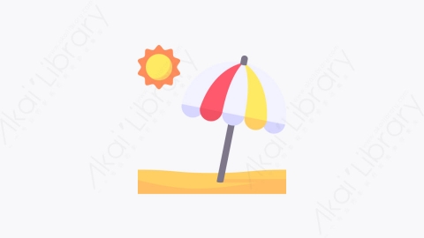 图片素材-002-雨伞umbrella扁平卡通夏季元素图标