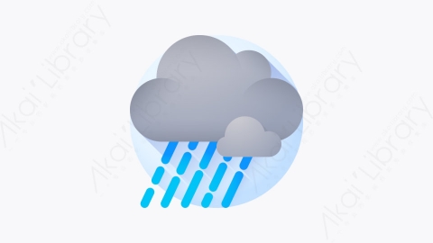图片素材-003-细雨drizzle扁平卡通天气元素图标