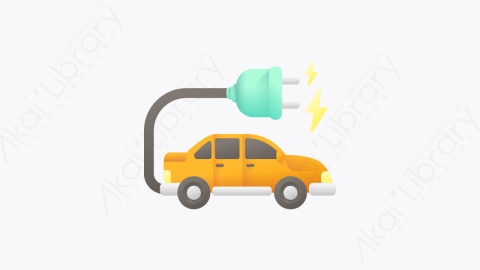 图片素材-003-电动车electric_car扁平卡通生态元素图标