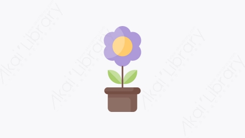 图片素材-003-花盆flower_pot扁平卡通盆栽花朵元素图标