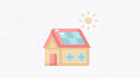 图片素材-003-太阳屋solar_house扁平卡通生态图标