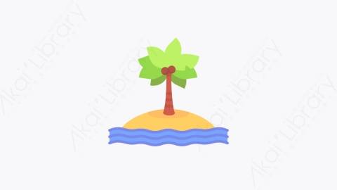 图片素材-004-海滩beach扁平卡通海洋沙滩元素图标