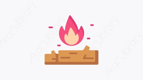 图片素材-004-篝火bonfire扁平卡通露营元素图标