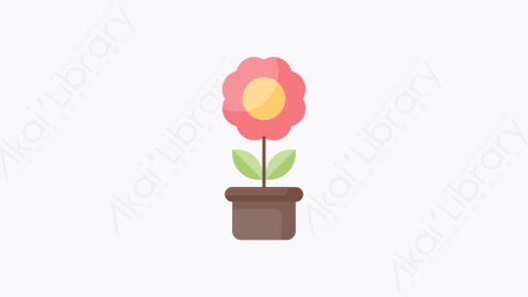 图片素材-004-花盆flower_pot扁平卡通盆栽花朵元素图标