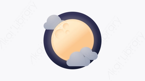 图片素材-004-满月full_moon扁平卡通天气元素图标